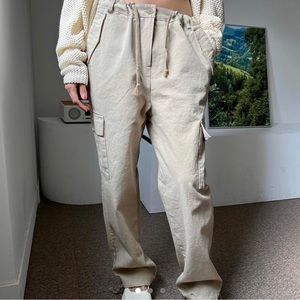 Beige/Tan Cargo Pants Baggy Fit